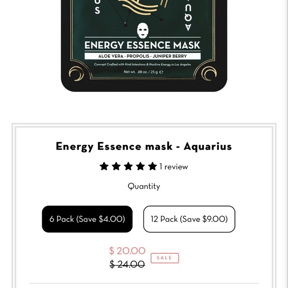 The Creme Shop Aquarius face mask 6 pack - Picture 2 of 2